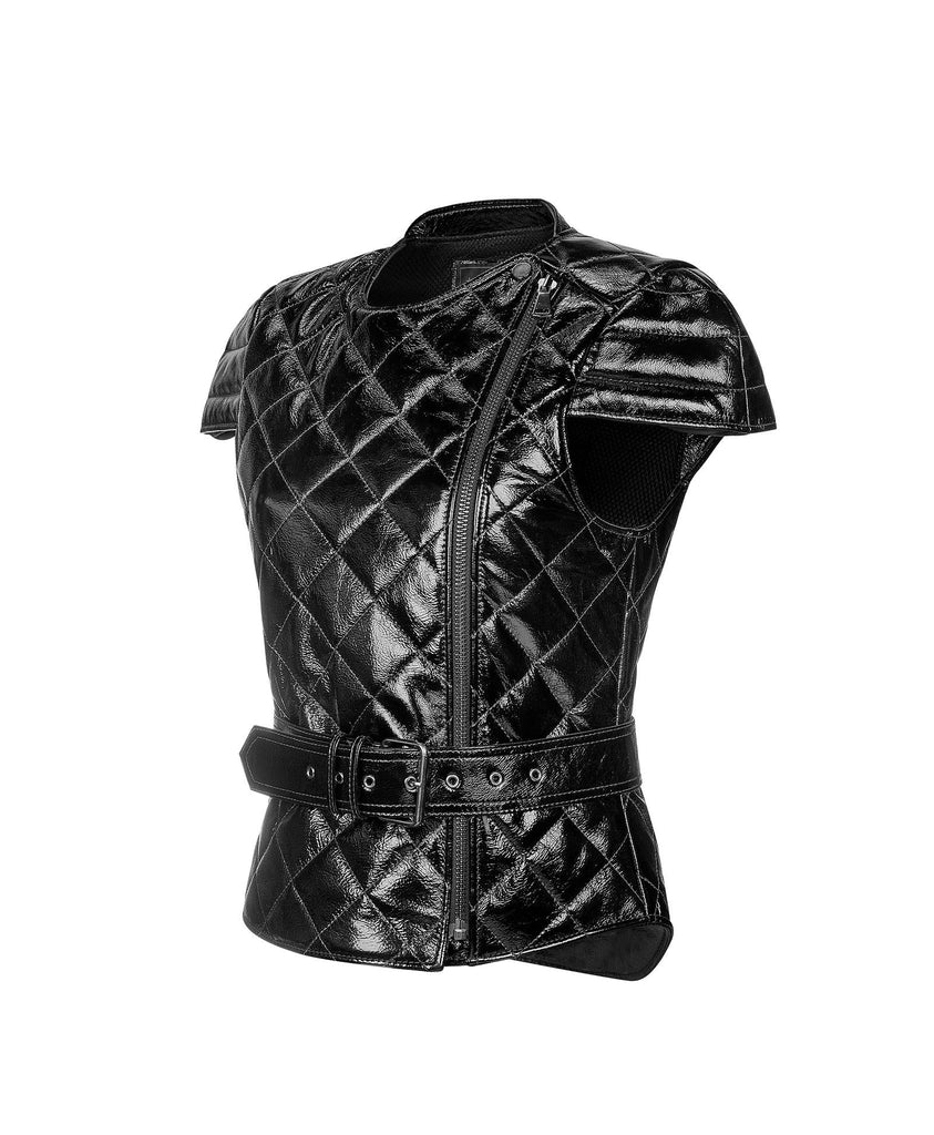 Fearless Biker Vest (Women) Black Patent - Taverimoto