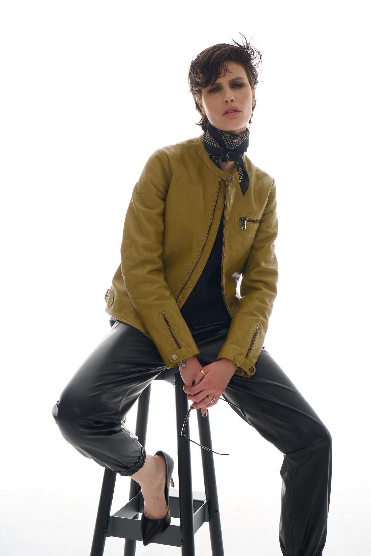 Zara - Faux Leather Jacket - Ecru - Unisex